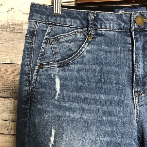 Democracy Jeans Womens Size 8 Blue AB Solution Stretch Distressed - Picture 5 of 10